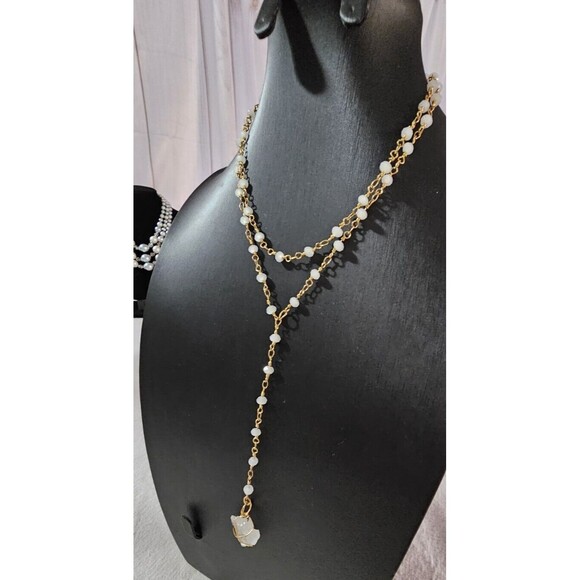 Handmade Native Natural Rough Quartz Arrow Head Pendant Choker Y Drop Necklace - Picture 4 of 7